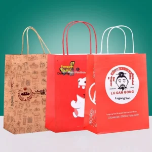 Natural Kraft Paper Shopping Bags with Twisted Handles for Retail Gifts and Events