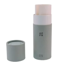 Neat Textured Recyclable Disposable Vanishing Paper Tube Debossed Logo Navy Blue Wrapping Cylindrical Rigid Shape for Candle