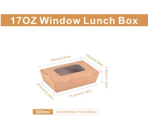 New Design Thickened Kraft Paper Window Lunch Box