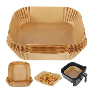 New Disposable Square Air Fryer Liners, 100 Pcs, Oilproof Paper for Air Frying, Baking, and Cooking