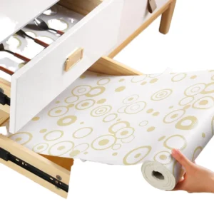 Non-Adhesive PVC Shelf Liner Roll, Waterproof, Non-Slip, Trim-to-Fit for Cabinets, Drawers, and Refrigerators