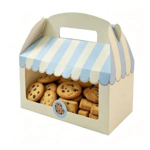 OEM Custom Logo Pattern Printed Handheld Window Cake Paper Box Foldable Bakery Dessert Gift Packaging For Pastry Brand