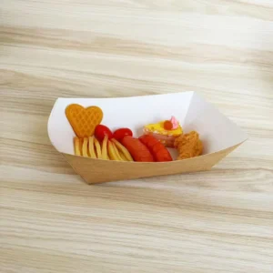 OEM Custom Logo Printed Paper Food Tray Grease Resistant Coated Paper Tray Manufacturer