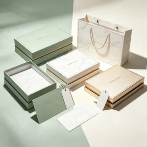 OEM Custom Logo Rigid Jewelry Drawer Box with Matching Gift Bag, Sustainable Cardboard Packaging
