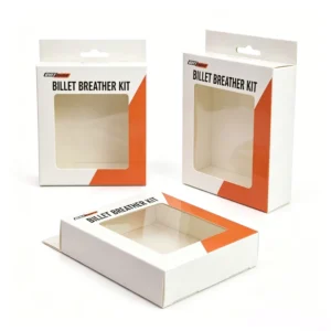 OEM Custom Printed White Paper Box with Transparent PVC Window and Hang Hole for Product Display and Storage