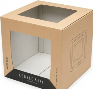 OEM Custom Recyclable Kraft Corrugated Display Box with Clear Window for Countertop Retail Packaging