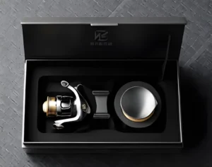 OEM Fishing Reel Magnetic Suction Display Box with UV Coating and Customized EVA Foam, Manufacturer
