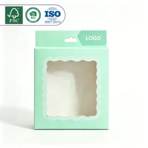 OEM/ODM Transparent PVC Window Packaging Paper Box with Soft Tone, Four-Color Printing and Hanging Display