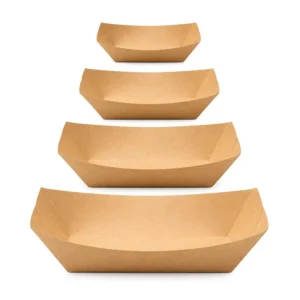 OEM Printed Kraft Paper Food Boat Tray for Events and Catering