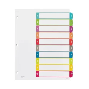 Office 10 Tab Dividers for 3 Ring Binders Letter A4 Index Office Filing Planner Journal Loose Leaf Binder Dividers