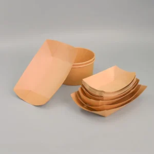 Oil-Resistant Eco-Friendly Biodegradable Disposable Paper Boat Tray for Fast Food and Parties