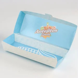 Open-Top Hot Dog Box, Custom Logo Printed, Greaseproof Disposable Kraft Paper Food Container Manufacturer