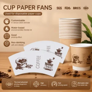 PE-Coated White/Craft Paper Cups & Bottom Paper for 100% Biodegradable Waterproof Cups, Customizable for Coffee, Tea & Juice