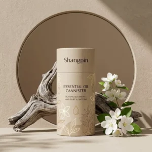 PPWR Aligned Custom Kraft Paper Canister and Paper Tube Packaging with Fitted Lid for Cosmetic Packaging