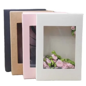 PVC Paper Box with Window, Square, Rectangle, or Pillow Shape, Various Sizes