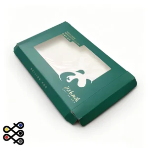 PVC Window Foldable Art Paper Photo Frame Packaging Box with Gold Foil Stamping and Matt Lamination