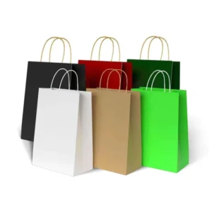 Packaging Handle Take Away Kraft Craft Brown White Food Reusable Shopping Custom Recycled Paper Bag with Your Own logo