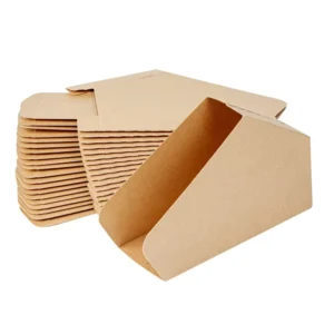 Packaging Paper Disposable Food Tray Kraft Paper Snack Boat for Fast Food