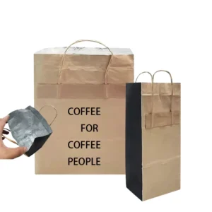 Paper Aluminium Foil Takeaway Bags for Hot Food, Coffee and Burgers