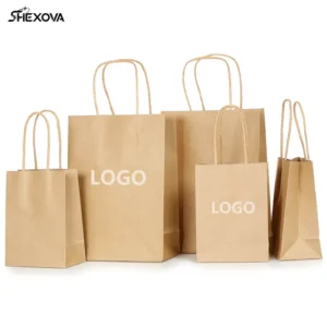 Paper Bag Custom for Drink Biodegradable Takeaway Bags Durable Single Cup Double Cup White Kraft Paper Gift Bags