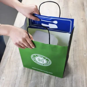 Paper Bag Takeaway Restaurant Takeaway Bags Brown Paper Bags With Your Own Logo Recycled Kraft Paper Bag for Fast Food Takeaway