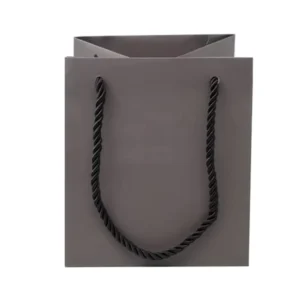 Paper Bag with Laminated Cotton Rope Handle Custom Wine Retail Shopping Gift Bag