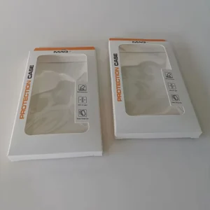 Paper Box with Hanger for Data Cables and Earphones with Window