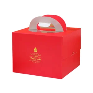 Paper Cake Bakery Box with Handle