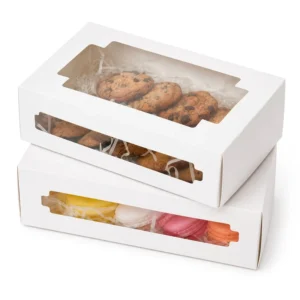 Paper Cookie Packaging Box with Clear PVC Window for Bakery Products