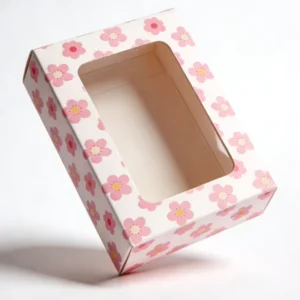 Paper Display Box with Transparent PET Window, Color-Printed Custom-Size Hanger Box for Small Business Packaging