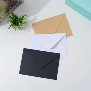 Paper Envelopes in Kraft White & Black for Business Letters Wedding Invitations & Greeting Cards Custom Logo Printing