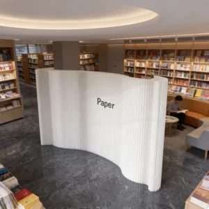 Paper Folding Partition Wall Screen Divider Stretchable Acrylic Edges Multifunctional Modern Design Home Office Store Exhibition