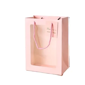 Paper Gift Bag with PVC Window and Handle