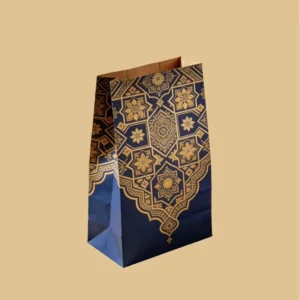 Paper Gift Bags with Gold Foil Printing for Wedding, Party, Souvenir, and Event Packaging