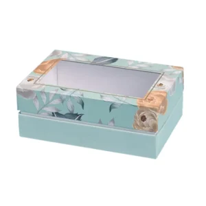 Paper Gift Box with Clear PVC Window, Cardboard, Removable Lid