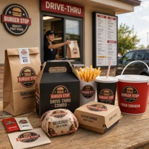 Paper Hamburger Wrap Box for Restaurant Takeaway