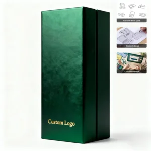 Paper Hot Stamping Wine Box with Handmade Cardboard Lid and Base