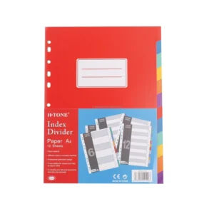 Paper Pocket Divider Tabs Planner Index Divider 11 Holes A4 12 Sheets