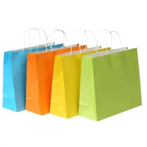 Paper Shopping Bags with Handles for Retail, Coffee Shops, and Grocery Stores