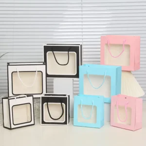 Paper Shopping Gift Bag with Clear Window