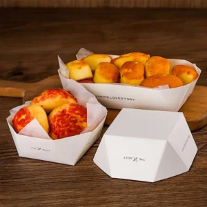 Paper Tray and Pastry Box for Bread Street Food and Octopus Balls