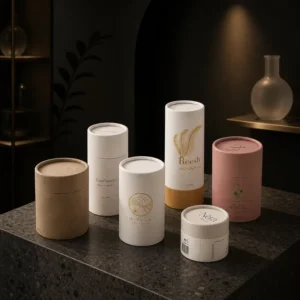 Paper Tube Custom Design Essential Oil Packaging Custom Logo Luxury Round Cardboard Tube Cylindrical Canister Gift Box