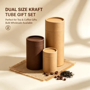 Paper Tube Gift Set Eco-friendly Cylindrical Paper Canisters for Tea Coffee Packaging Custom Logo