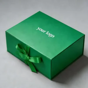 Paperboard Magnetic Closure Flip-Top Gift Box with Ribbon, Custom Printed