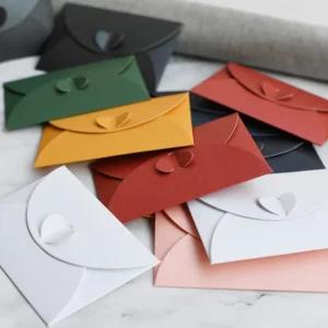 Pearl Paper Wedding Invitation Envelopes with Button Closure