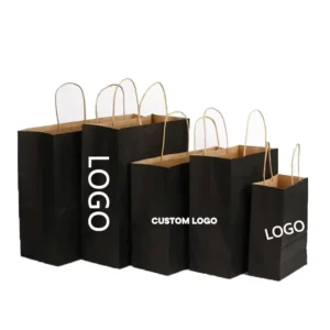 Personalizable Large Capacity Paper Shopping Bags with Handles for Small Business Retail