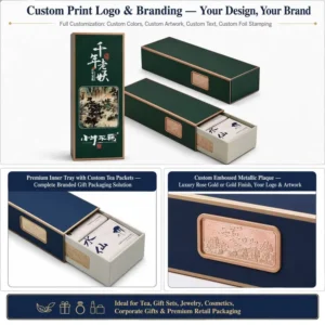 Personalized Book-Style Recycled Paper Tea Gift Box with Sponge Liner