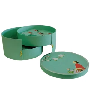 Personalized Custom Luxury Food-Grade Round Paper Double-Layer Multiple-Compartment Mooncake Packaging Box