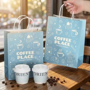 Personalized Custom Printed Logo Jewelry Gift Shopping Food Takeaway Bakery Cookie Packaging Recycled Paper Bag With Handles
