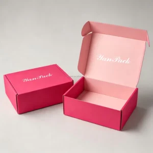 Pink Corrugated Gift Box, Rigid Thickened Shipping Box, Custom Logo Printed Paper Box for Cosmetic Beauty Gift Packaging